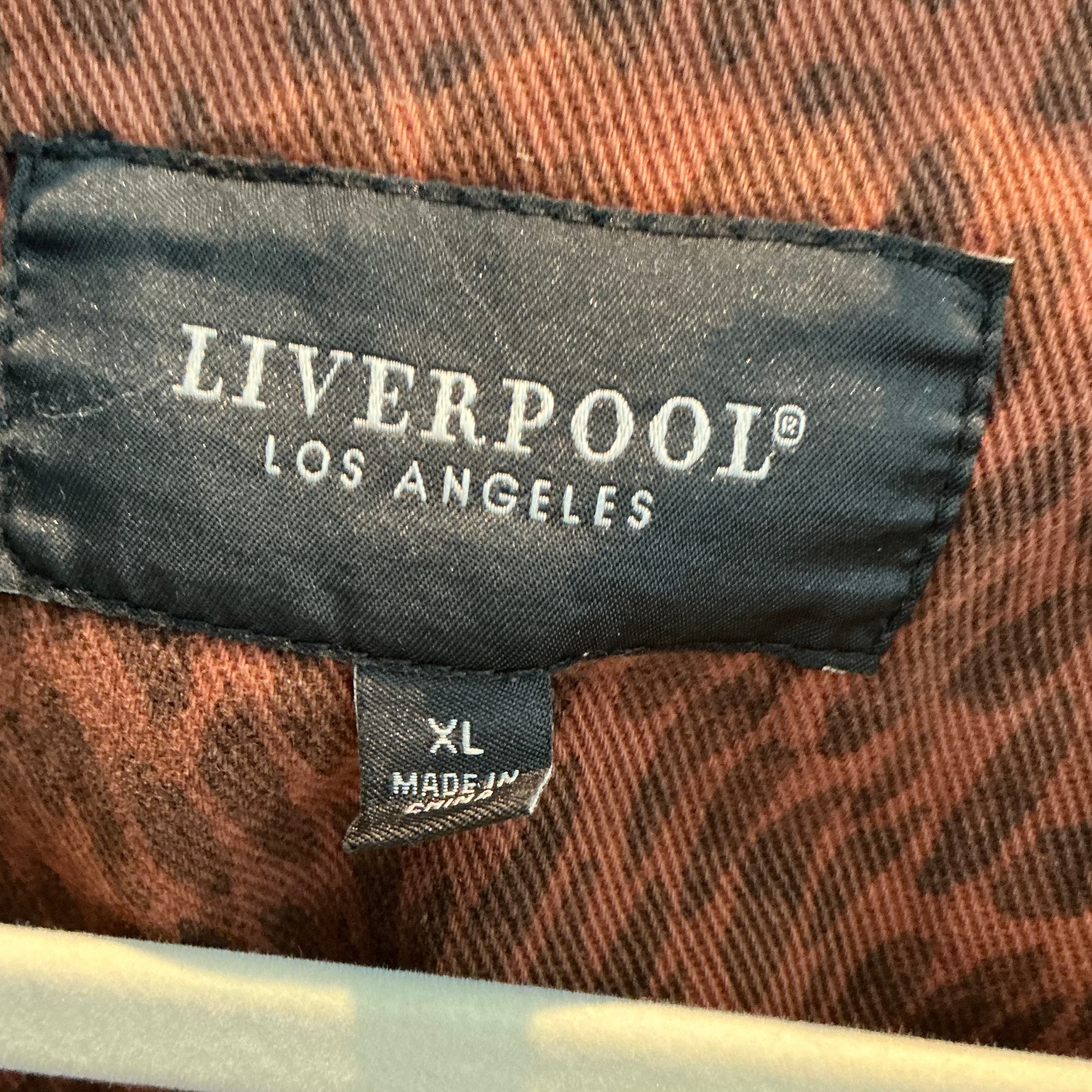 Liverpool Animal Printed Cropped Jacket with Fray Hem Brown Size XL