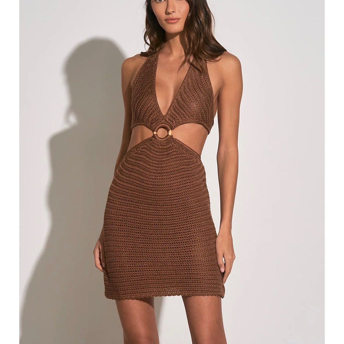 Elan Crochet Cutout Mini Dress Size Large