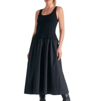 Elan Women's Mixed-Media Scoop-Neck Midi Sweater Dress Size Small