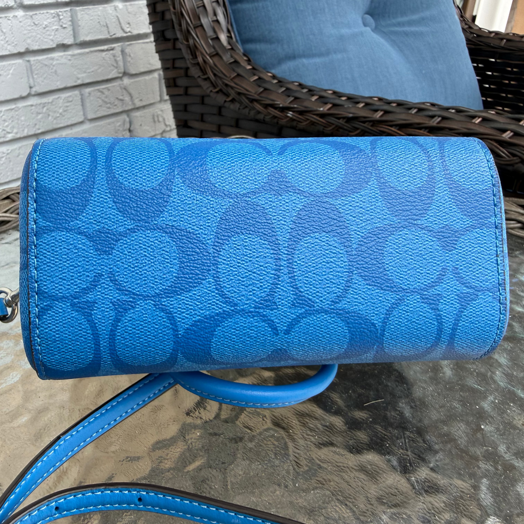 Coach Signature Blue Mini Rowan Satchel
