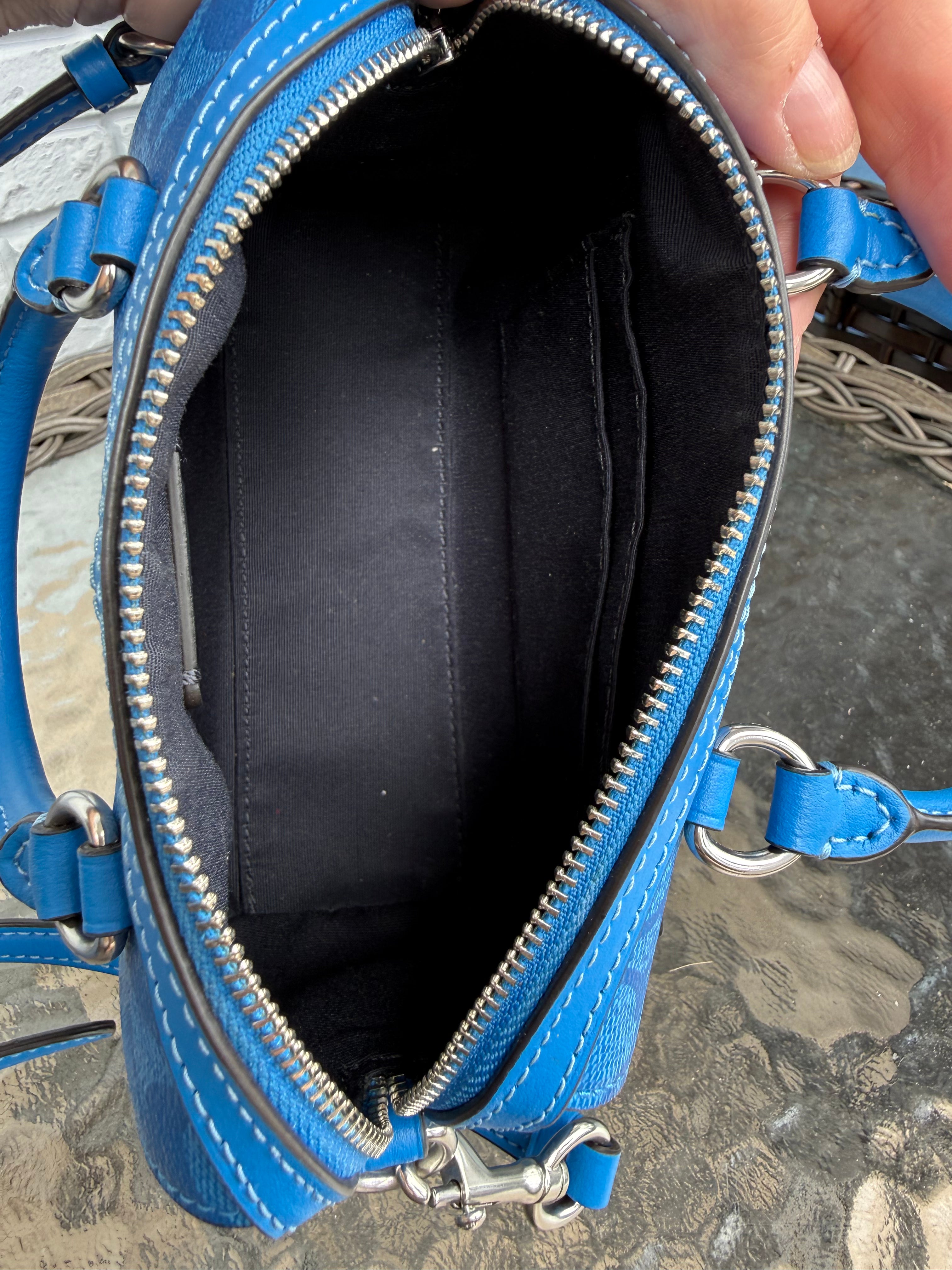 Coach Signature Blue Mini Rowan Satchel