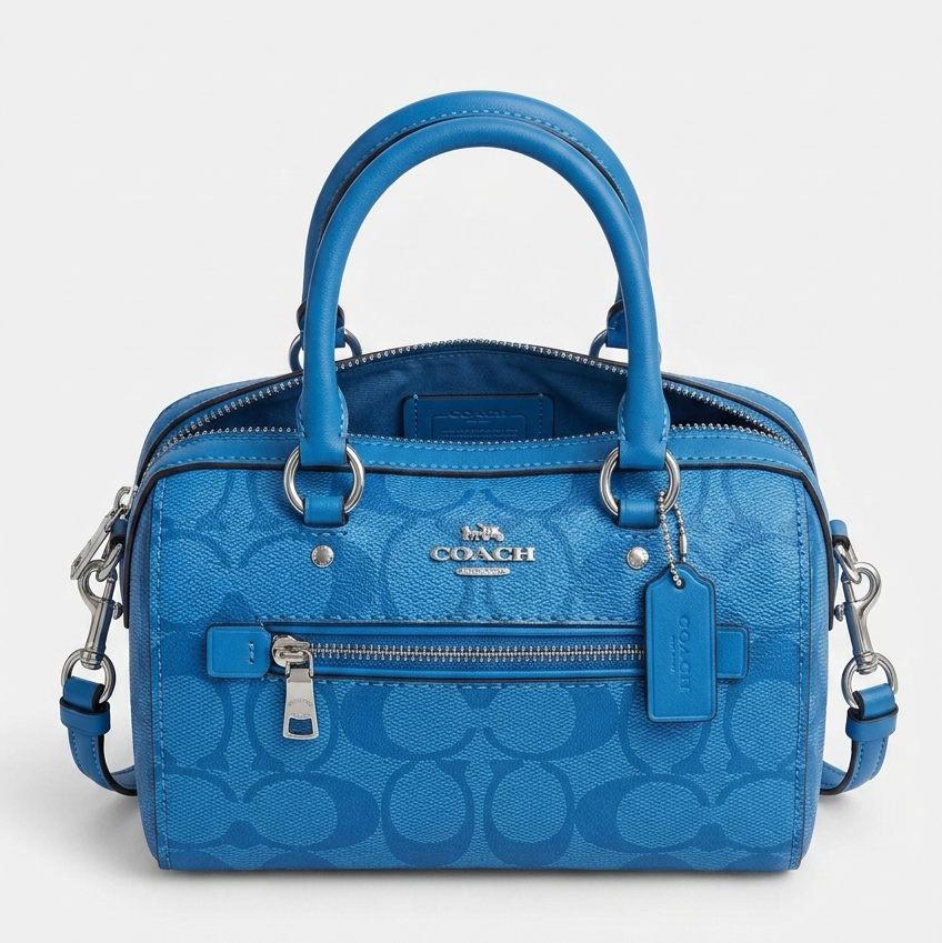 Coach Signature Blue Mini Rowan Satchel