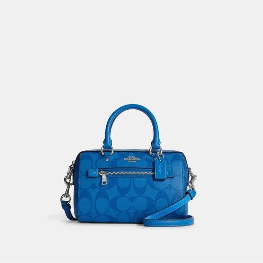 Coach Signature Blue Mini Rowan Satchel