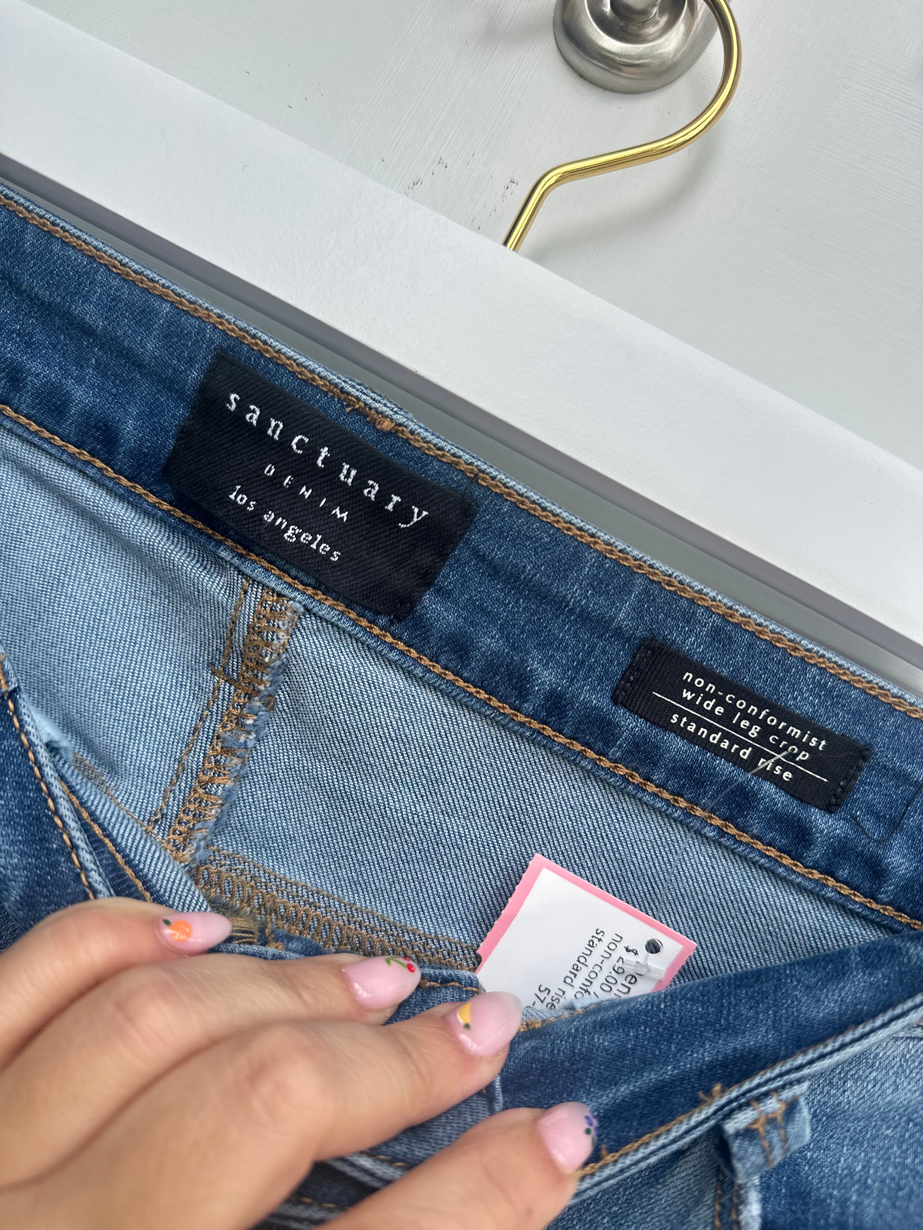 Sanctuary non-conformist wide leg crop standard rise Size 27