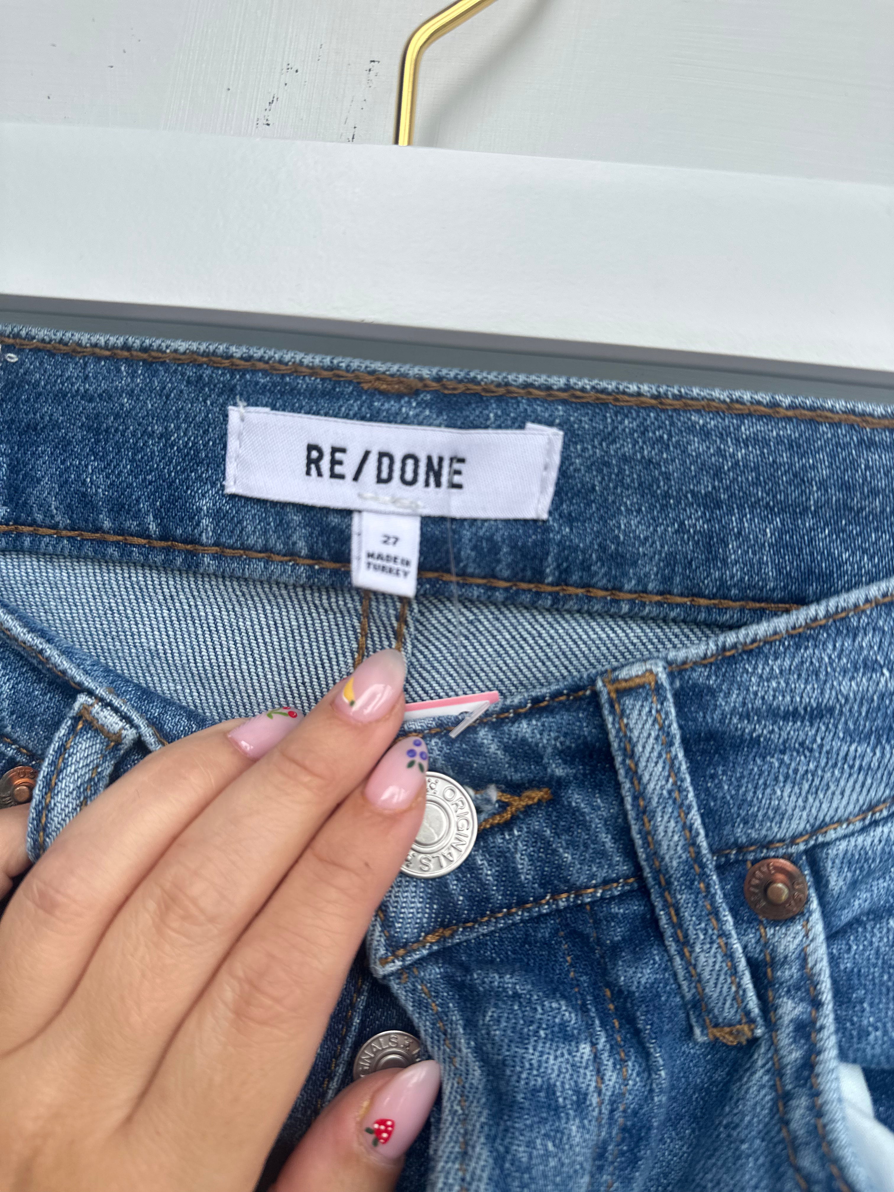 RE/DONE Stretch Button Fly Jeans Size 27