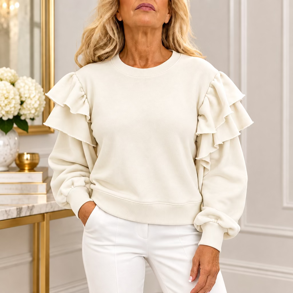Something Navy Ruffle Sweatshirt