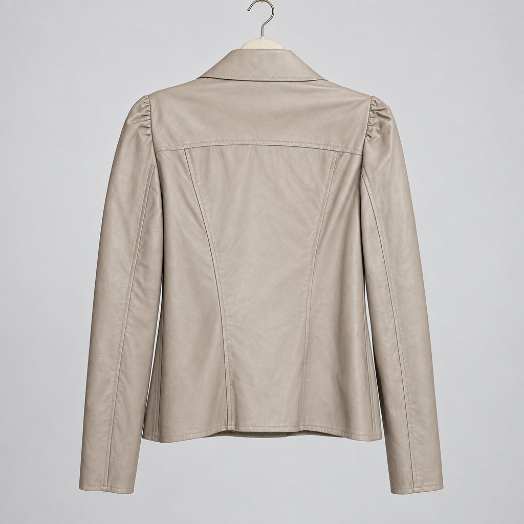 Drew Faux Leather Puff Sleeve Jacket Size M
