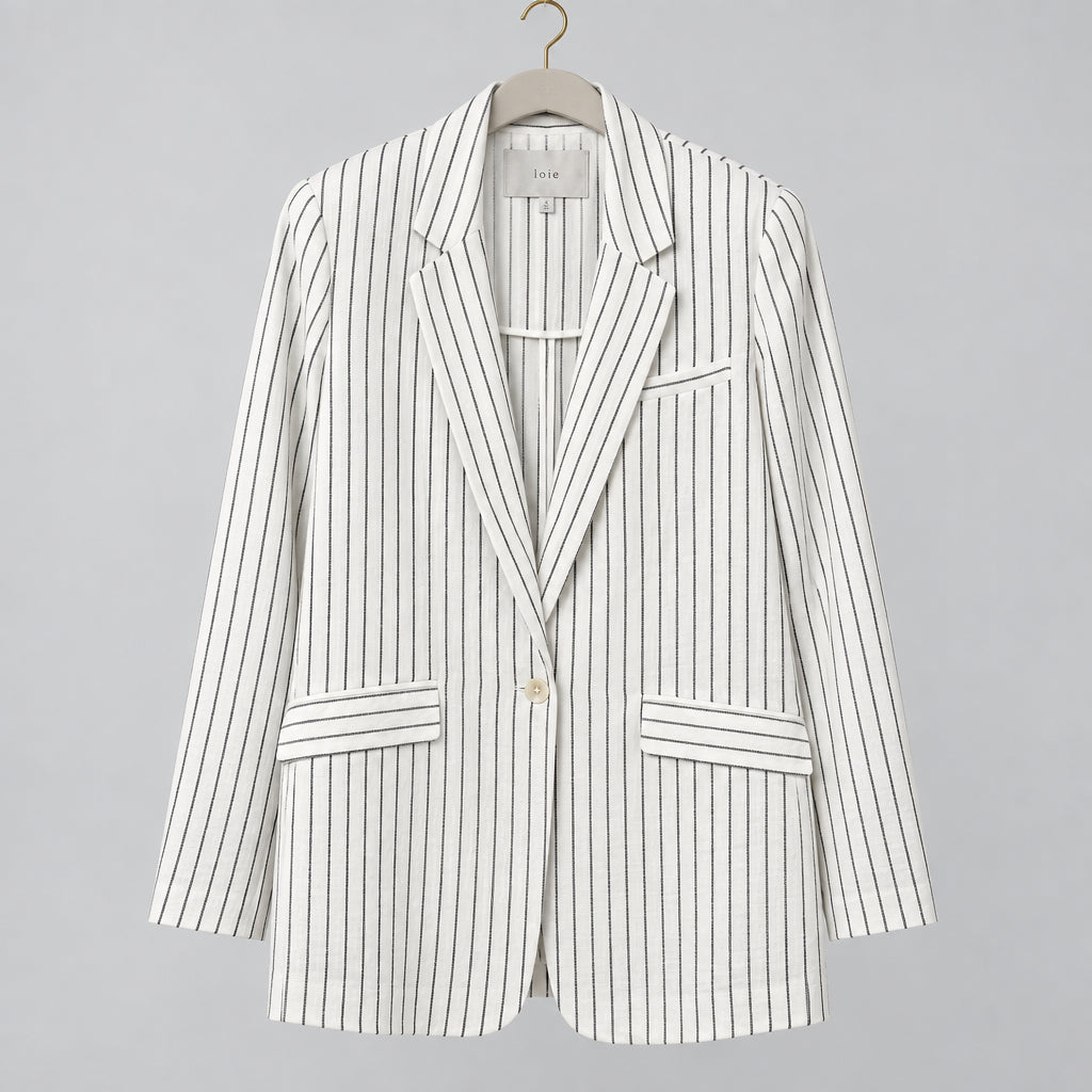 Joie Striped Linen Blend Blazer Size 6