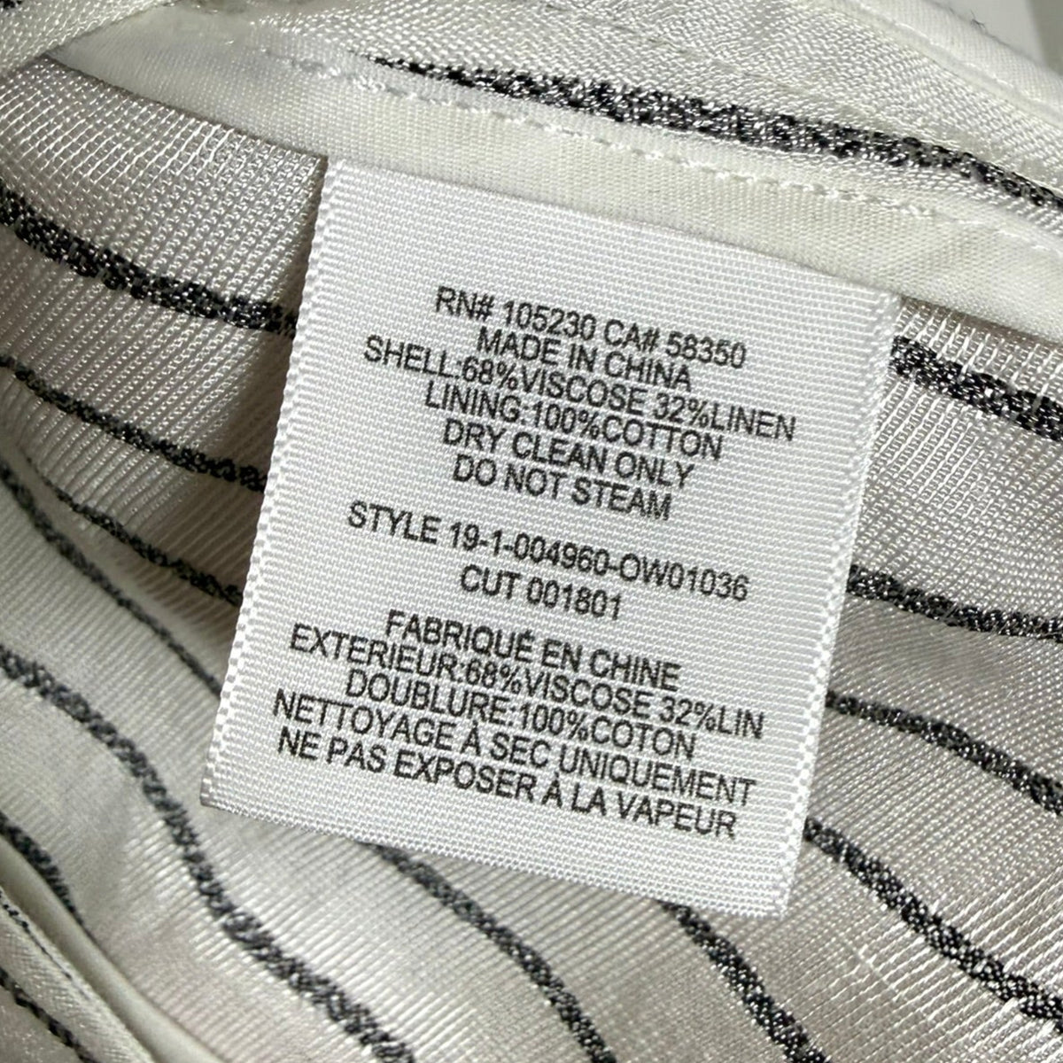 Joie Striped Linen Blend Blazer Size 6