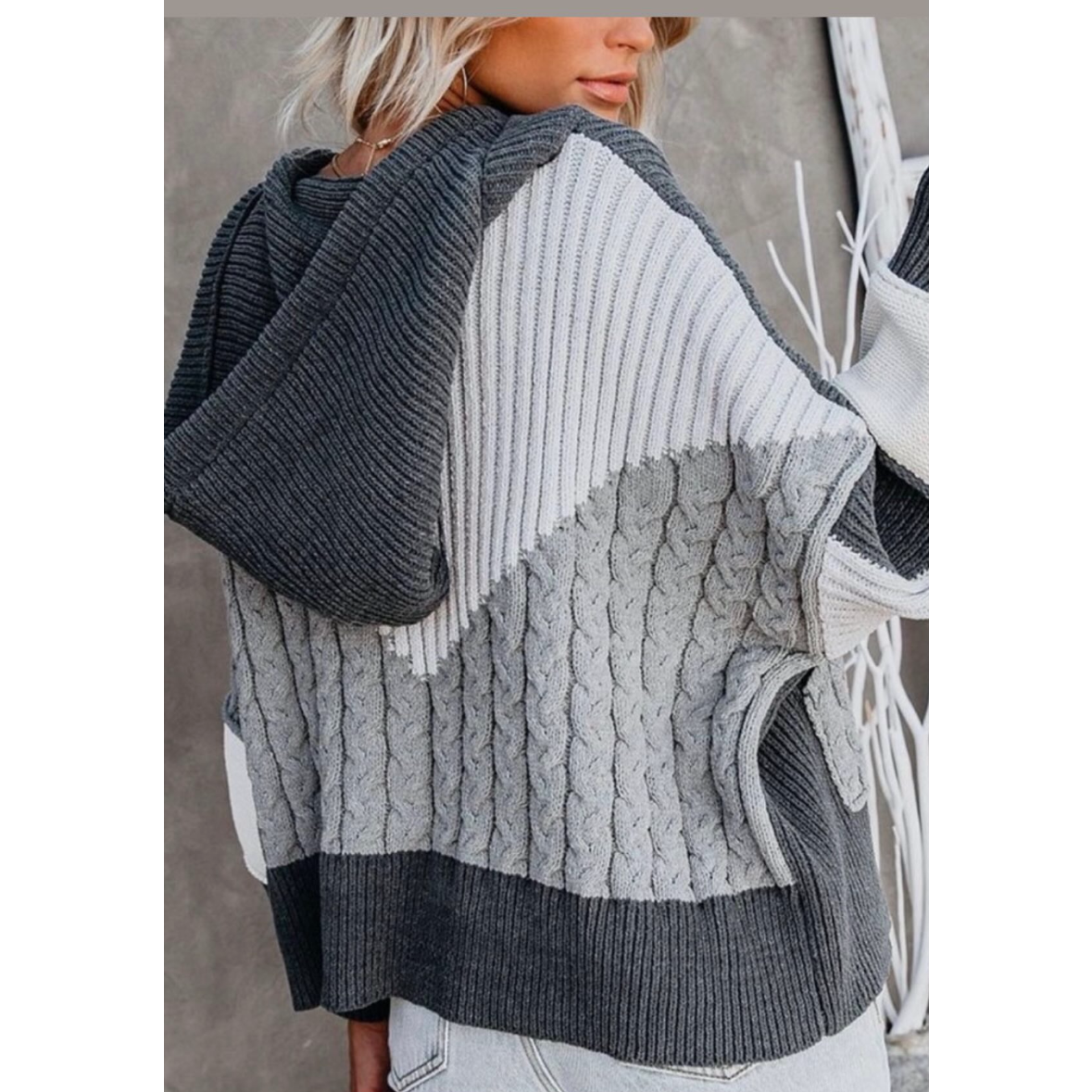 Mello Los Angeles Colorblock Hooded Cardigan Size Medium