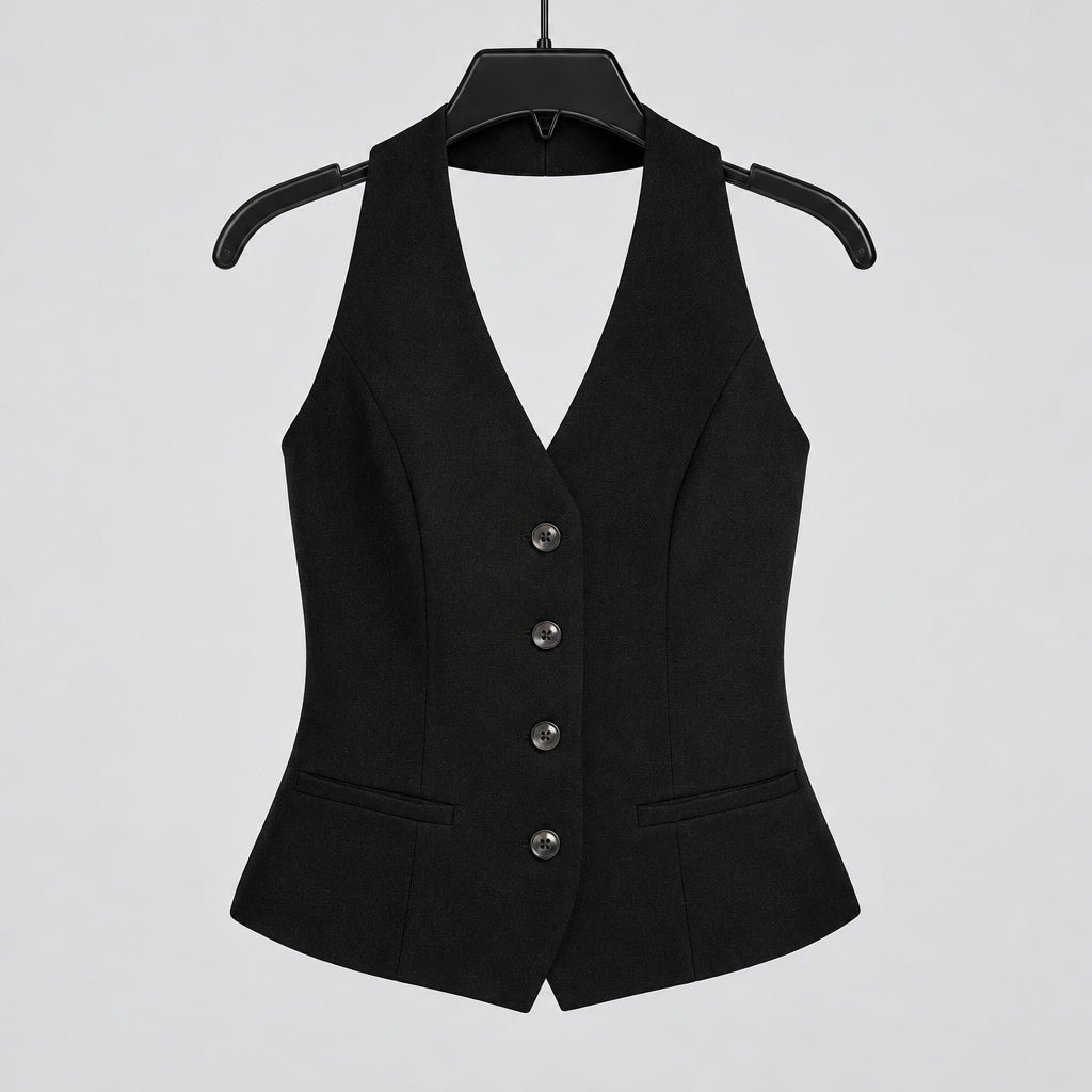 Endless Rose Black Halter Vest Size XS