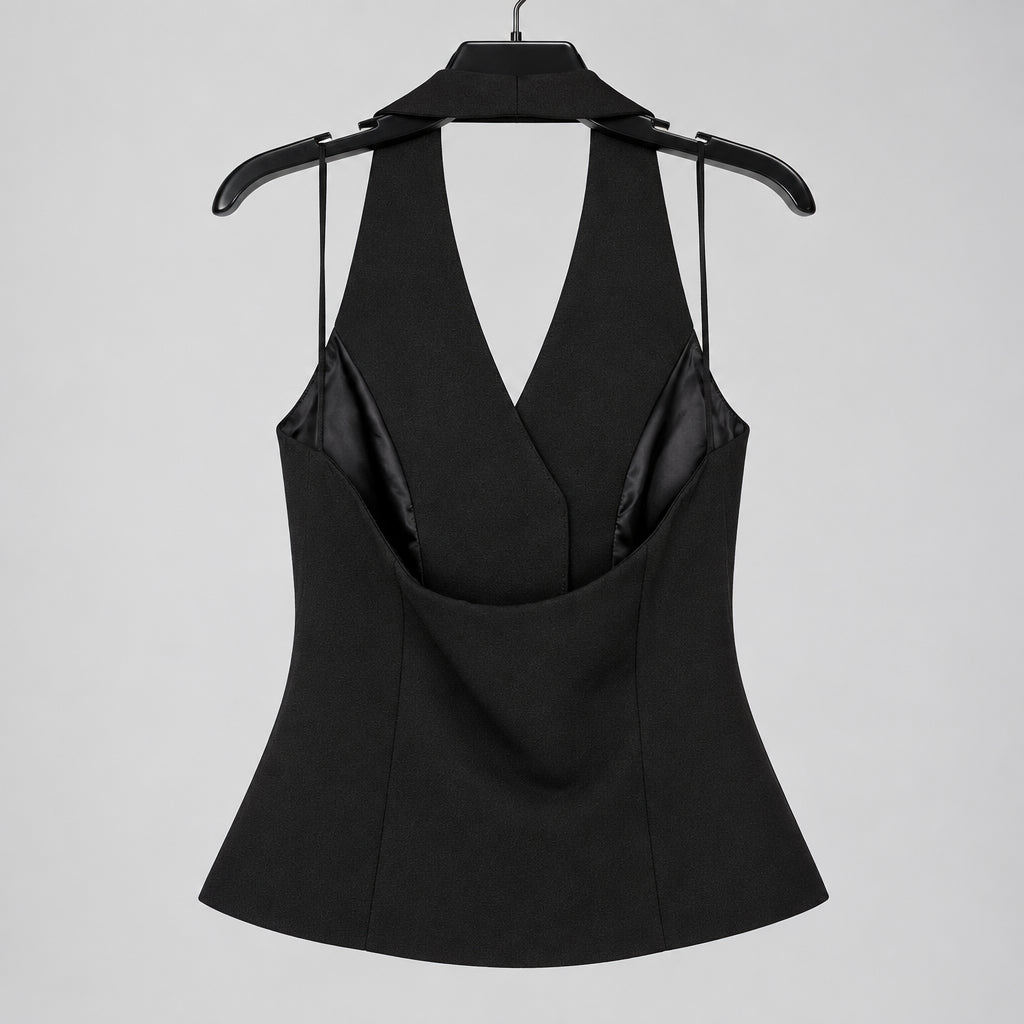 Endless Rose Black Halter Vest Size XS