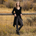 Aqua Black Cashmere Ruffle Cardigan Size Small