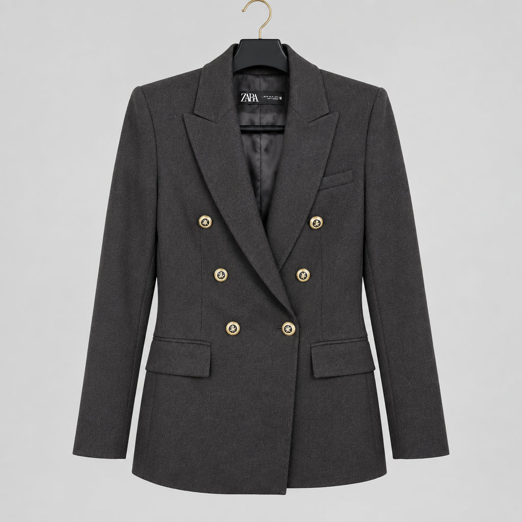 Zara Double Breasted Gold Button Blazer Size XS