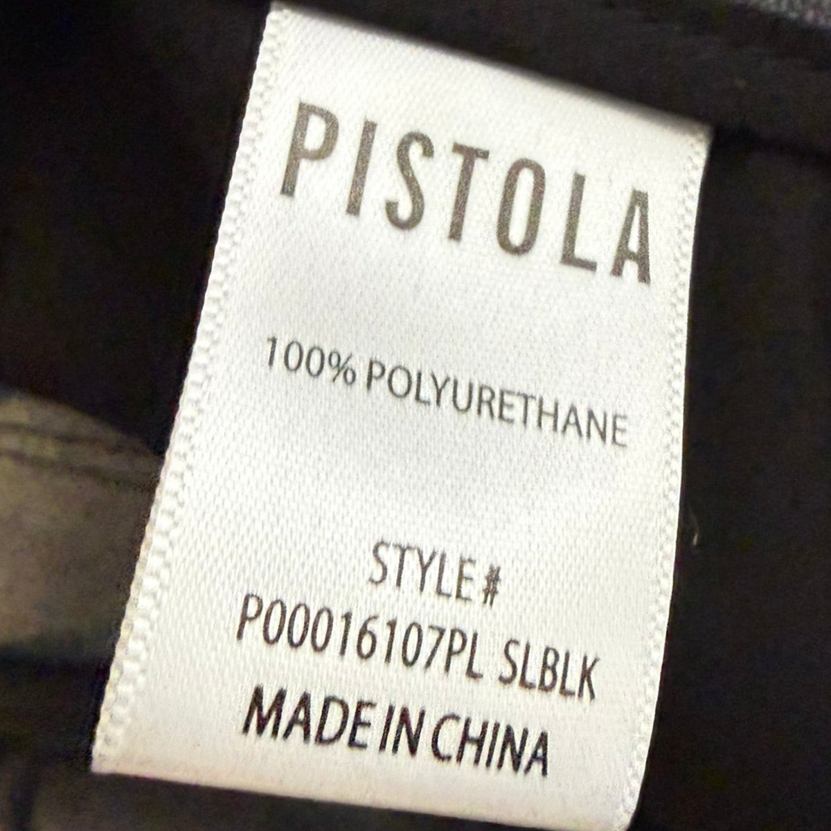 Pistola Black Faux Leather Pants Size 24