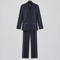 Zara Contrast Stitch Suit Set Size XS