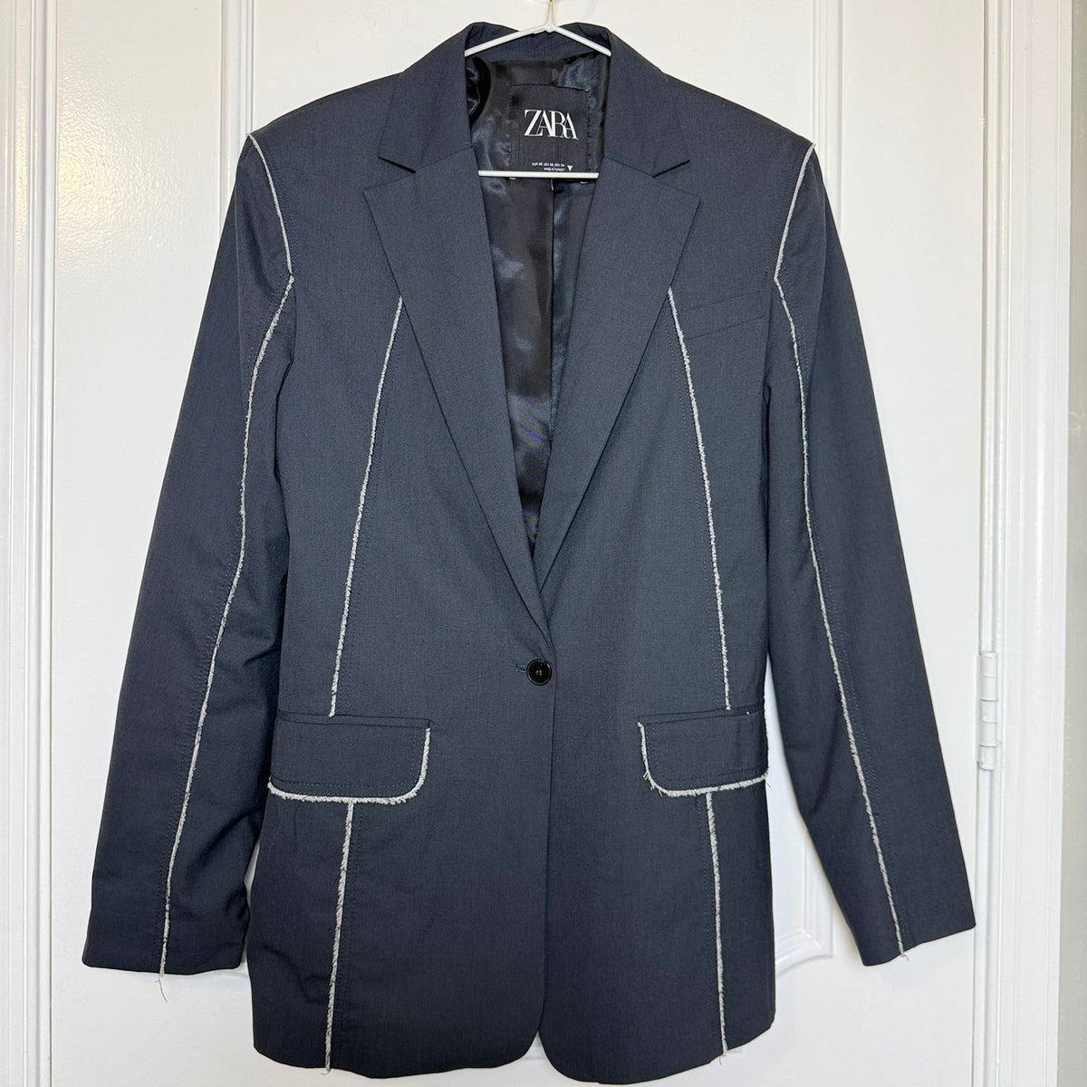 Zara Contrast Stitch Suit Set Size XS