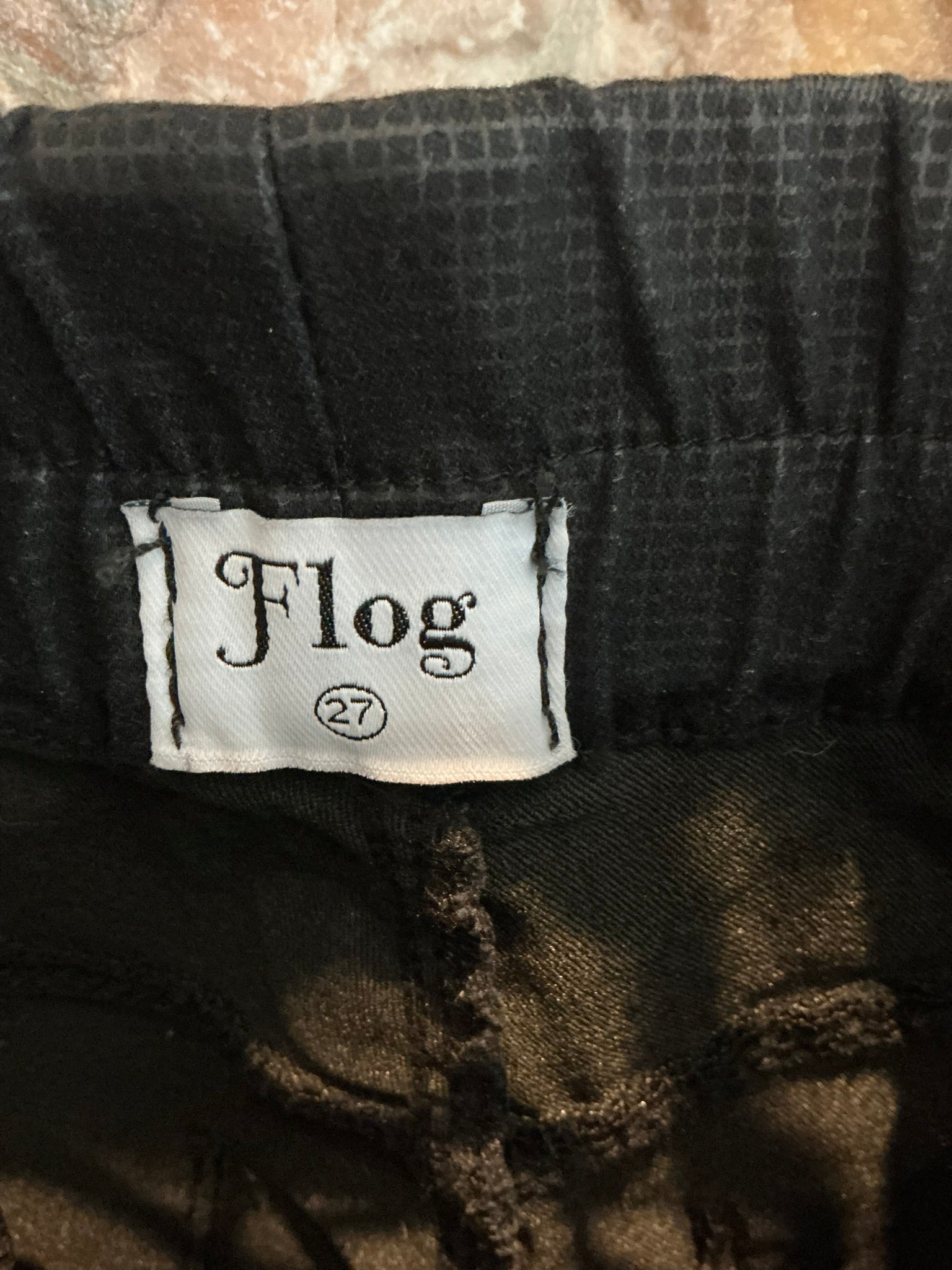 Bevy Flog Textured Drawstring Waist Casual Trouser- Size 27