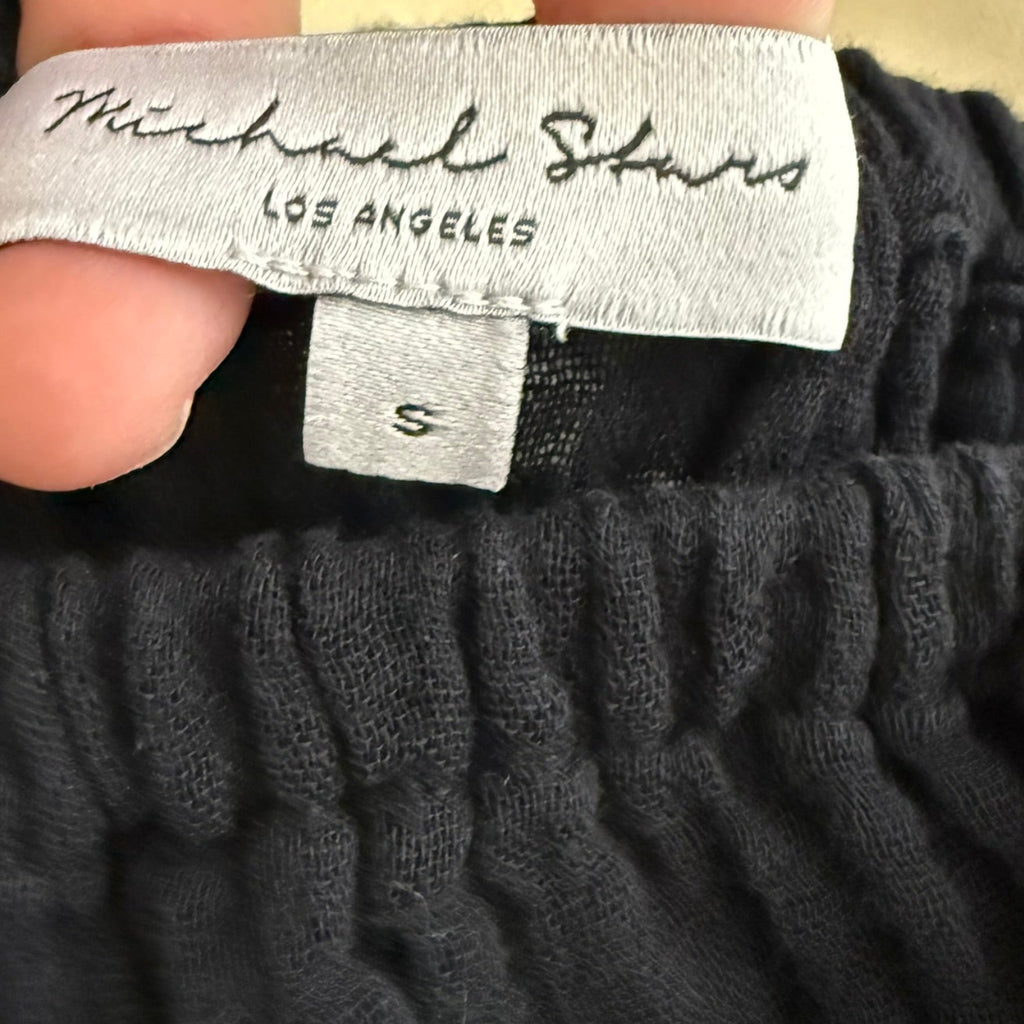 Michael Stars Black Off Shoulder Gauze Set Size S