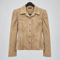 Drew Faux Tan Suede Button Up Jacket Size M