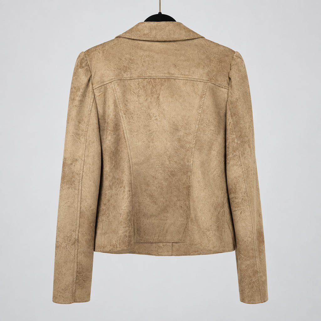 Drew Faux Tan Suede Button Up Jacket Size M