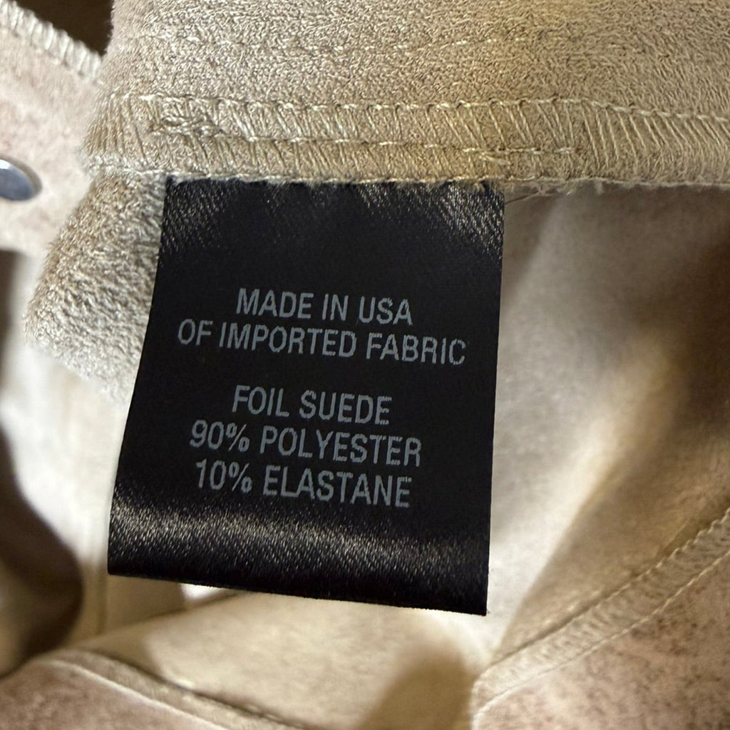 Drew Faux Tan Suede Button Up Jacket Size M