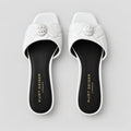 Kurt Geiger London White Quilted Eagle Slides Size 38