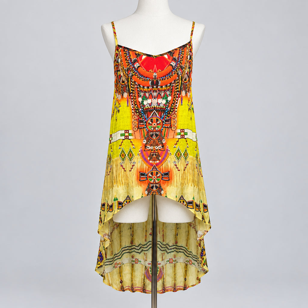 Parides Silk Graphic Print Cami Top Size M