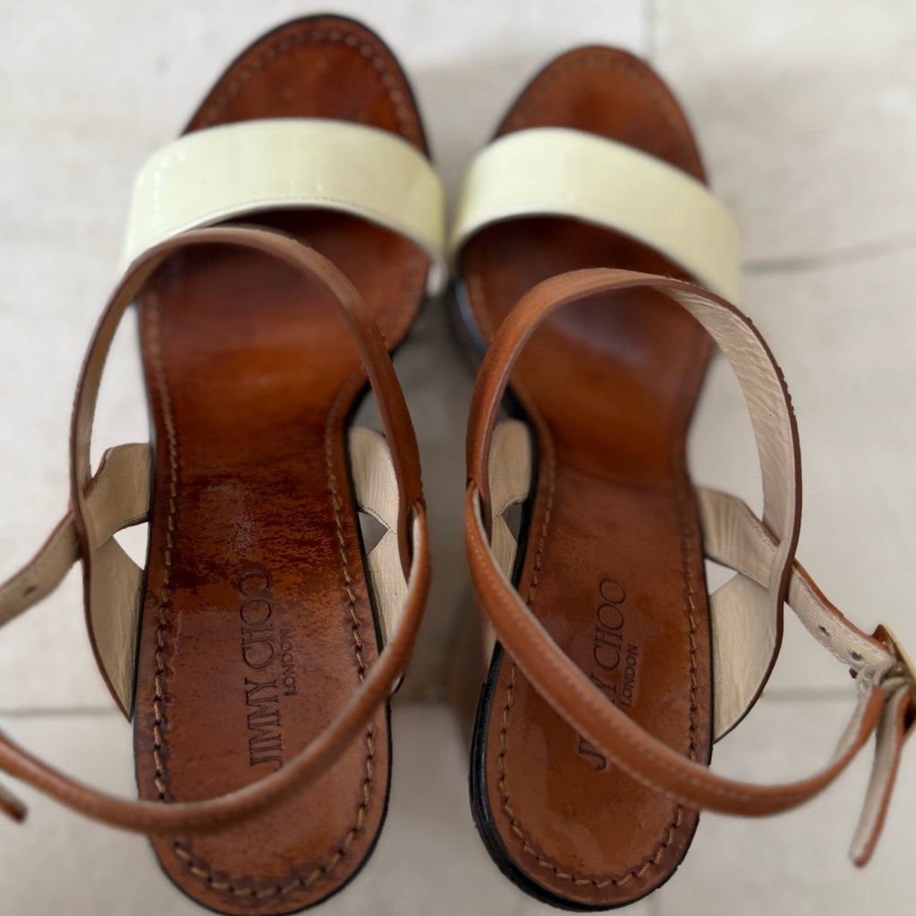 Jimmy Choo Wood Platform Sandals Size 39