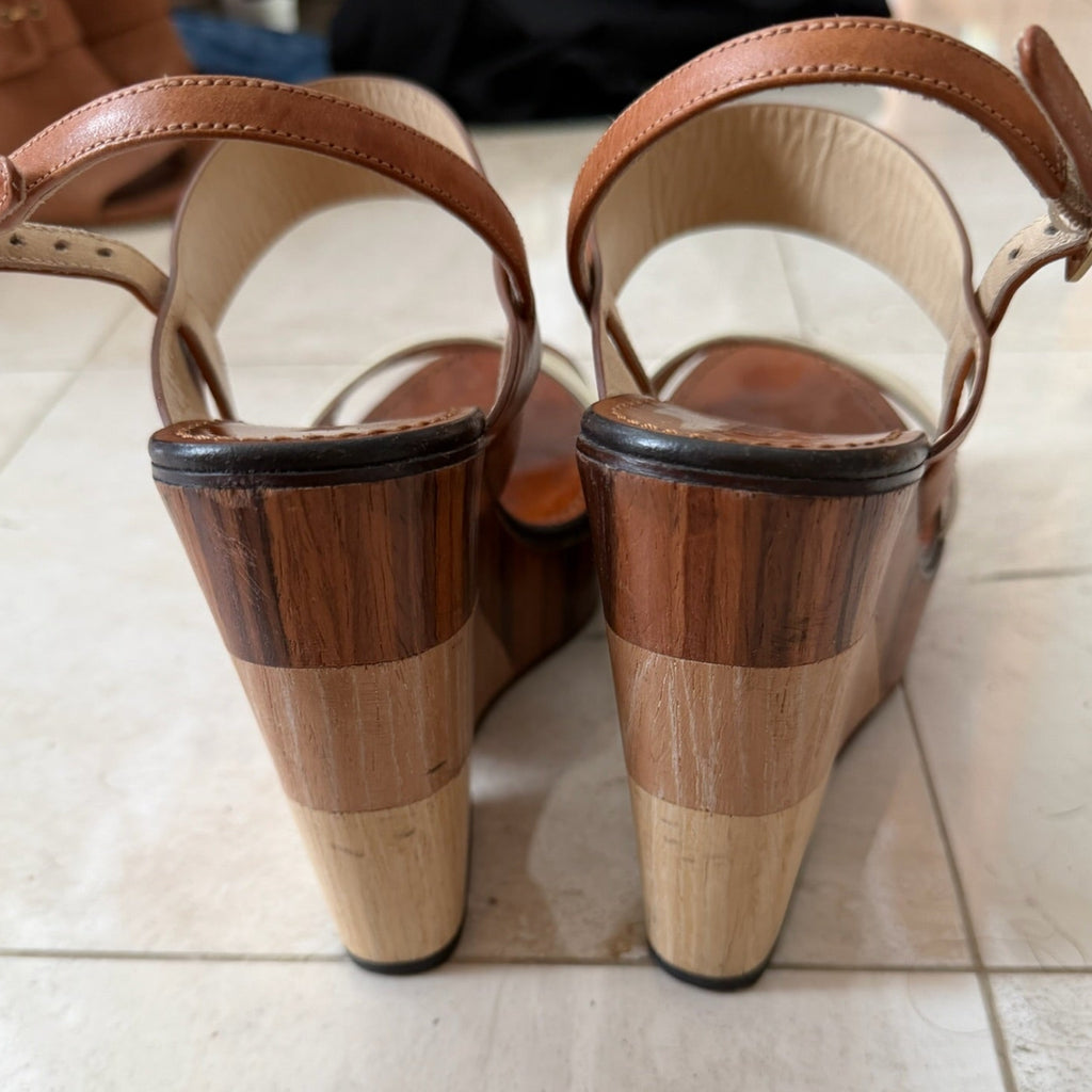 Jimmy Choo Wood Platform Sandals Size 39