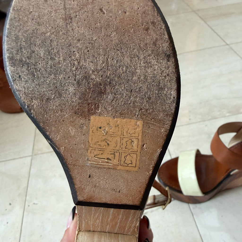 Jimmy Choo Wood Platform Sandals Size 39