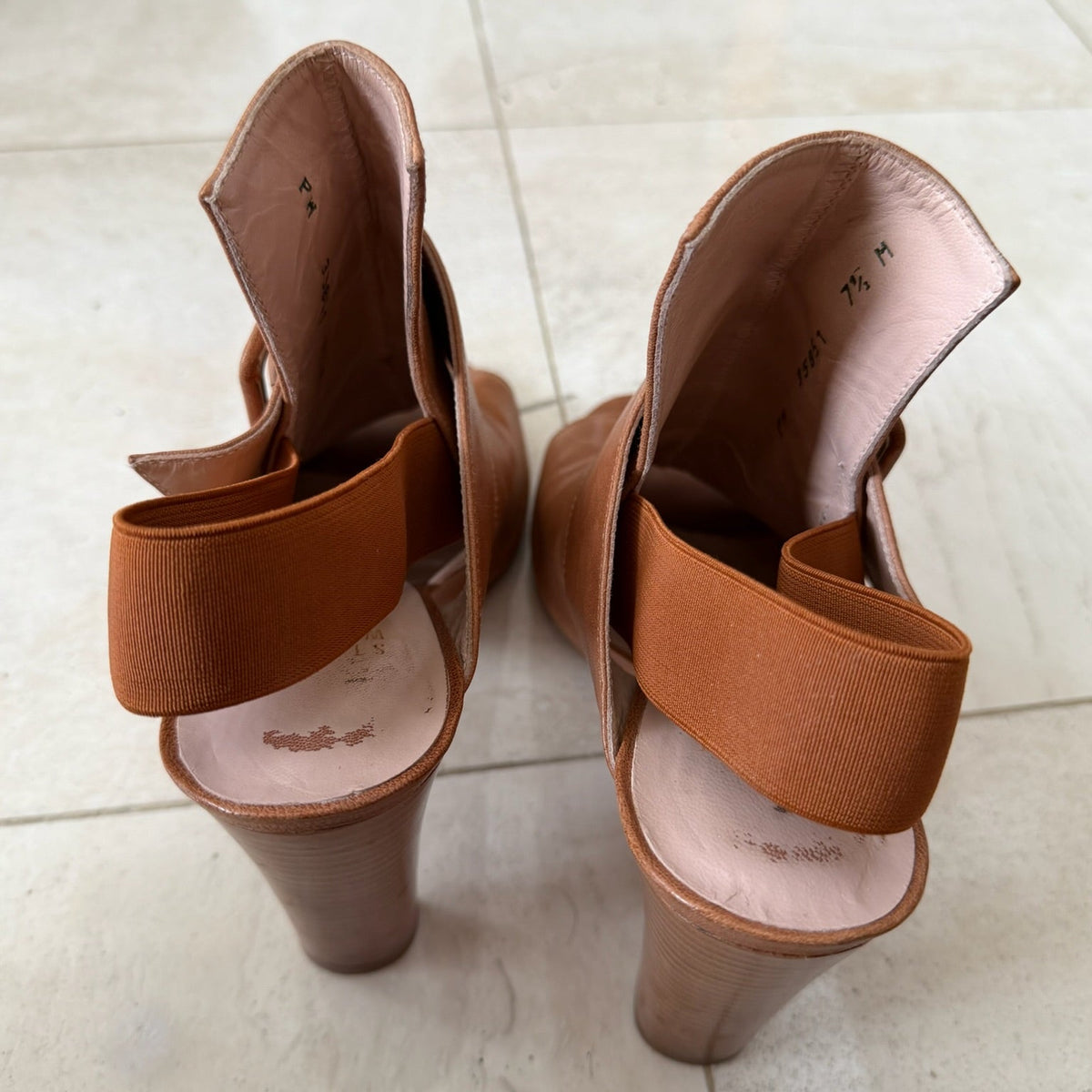 Stuart Weitzman Tan Leather Heeled Sandals Size 7.5