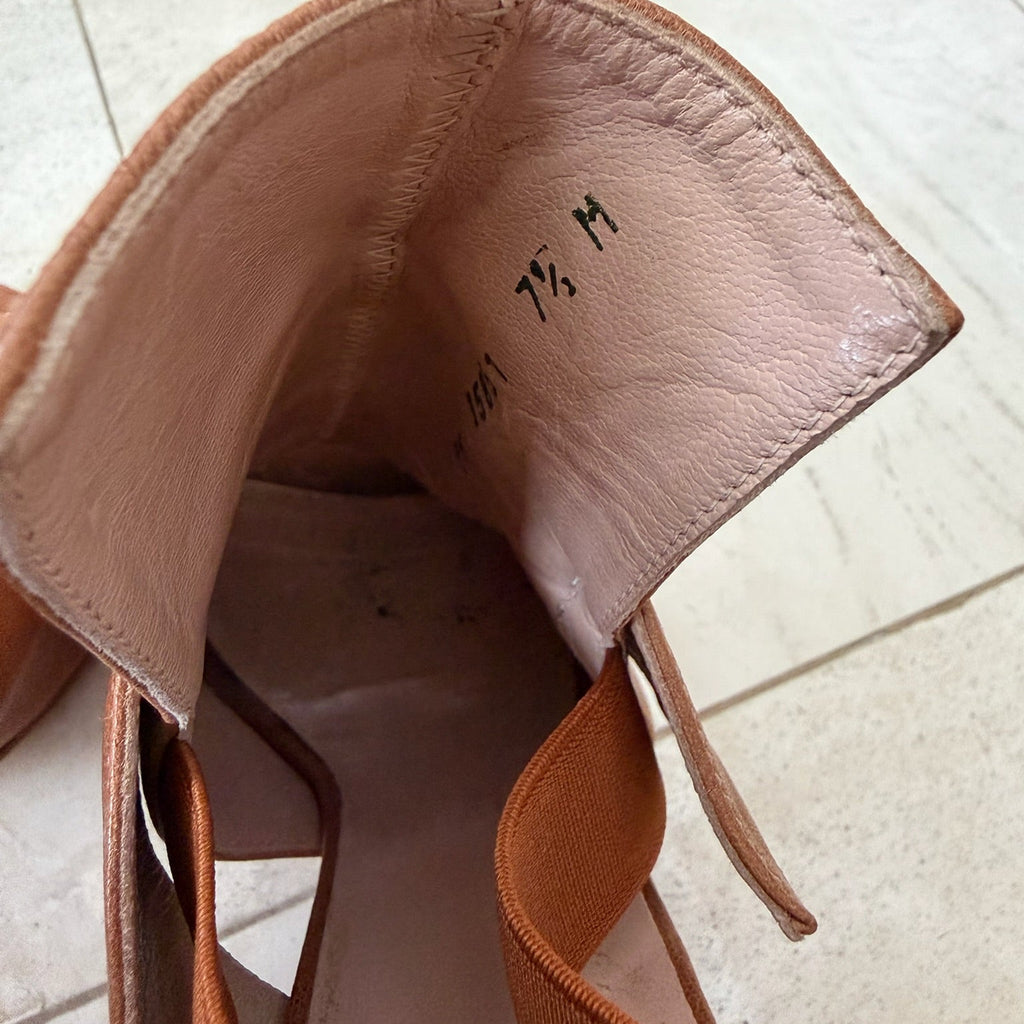 Stuart Weitzman Tan Leather Heeled Sandals Size 7.5