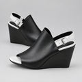Balenciaga Black & White Weds Mules Size 38.5