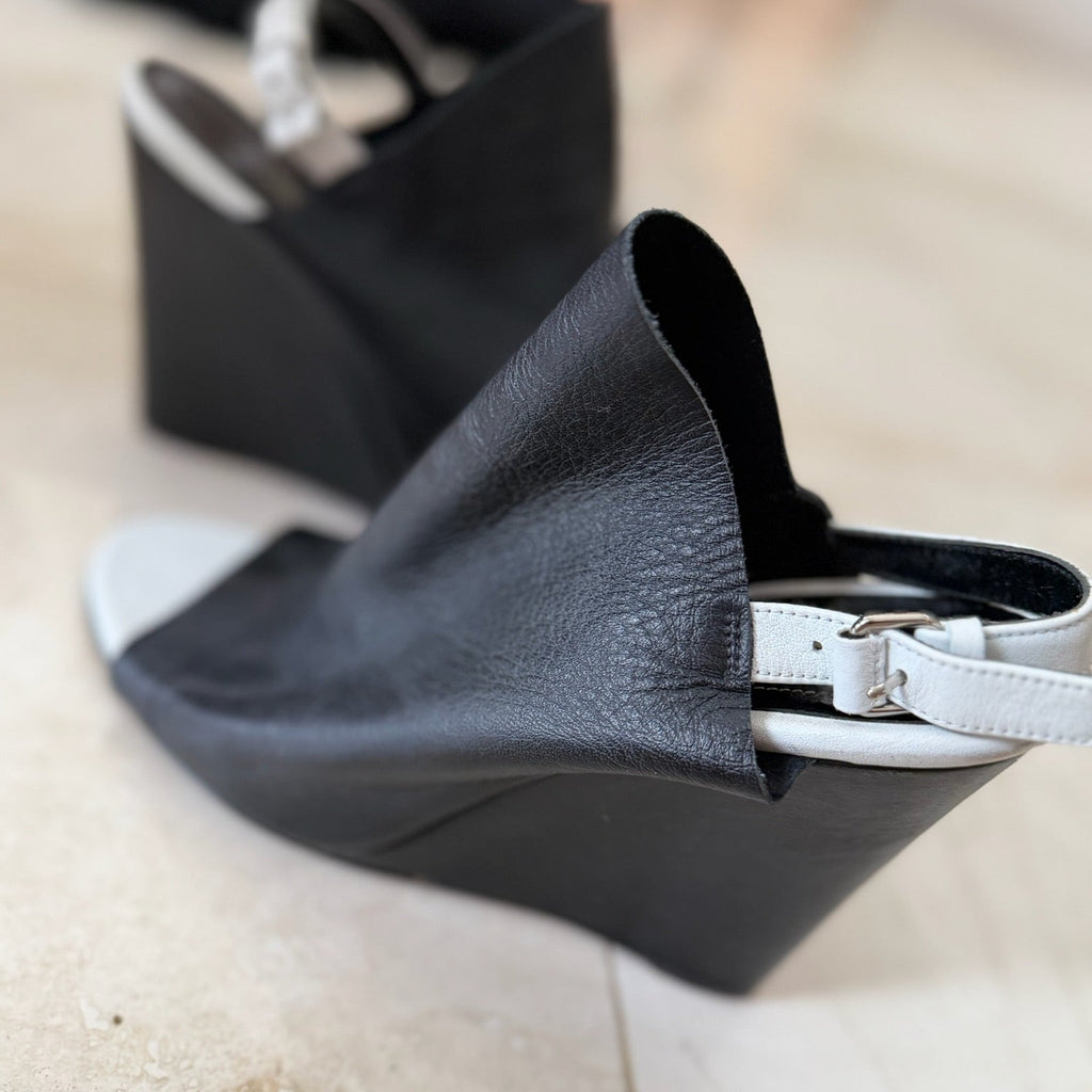 Balenciaga Black & White Weds Mules Size 38.5