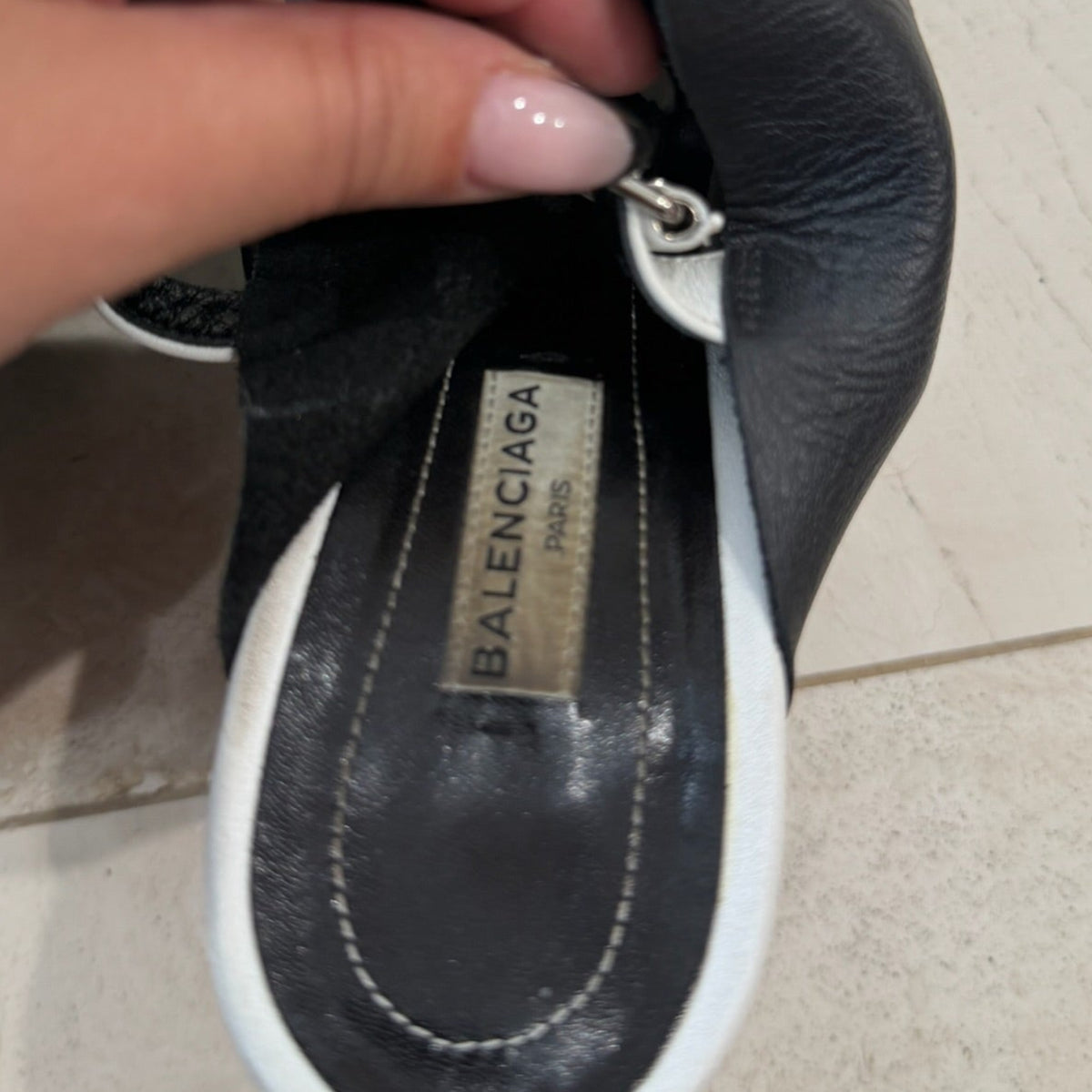 Balenciaga Black & White Weds Mules Size 38.5