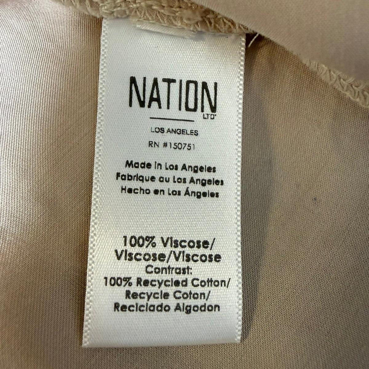 Nation LTD Silk Viscose Short Sleeve Tee- Size M