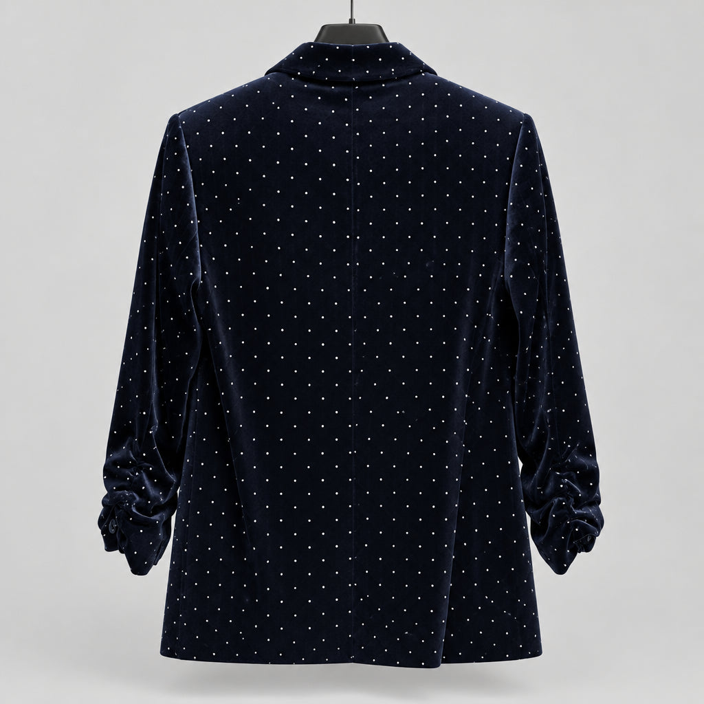 Skies Are Blue Black Velvet Rhinestone Suit