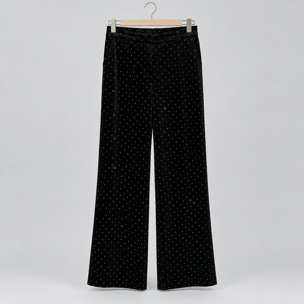 Skies Are Blue Black Velvet Rhinestone Suit
