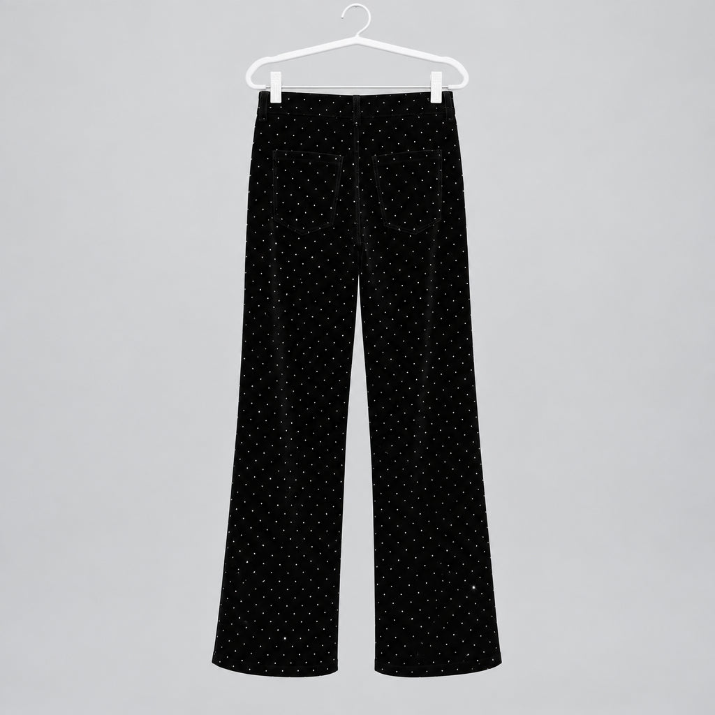 Skies Are Blue Black Velvet Rhinestone Suit