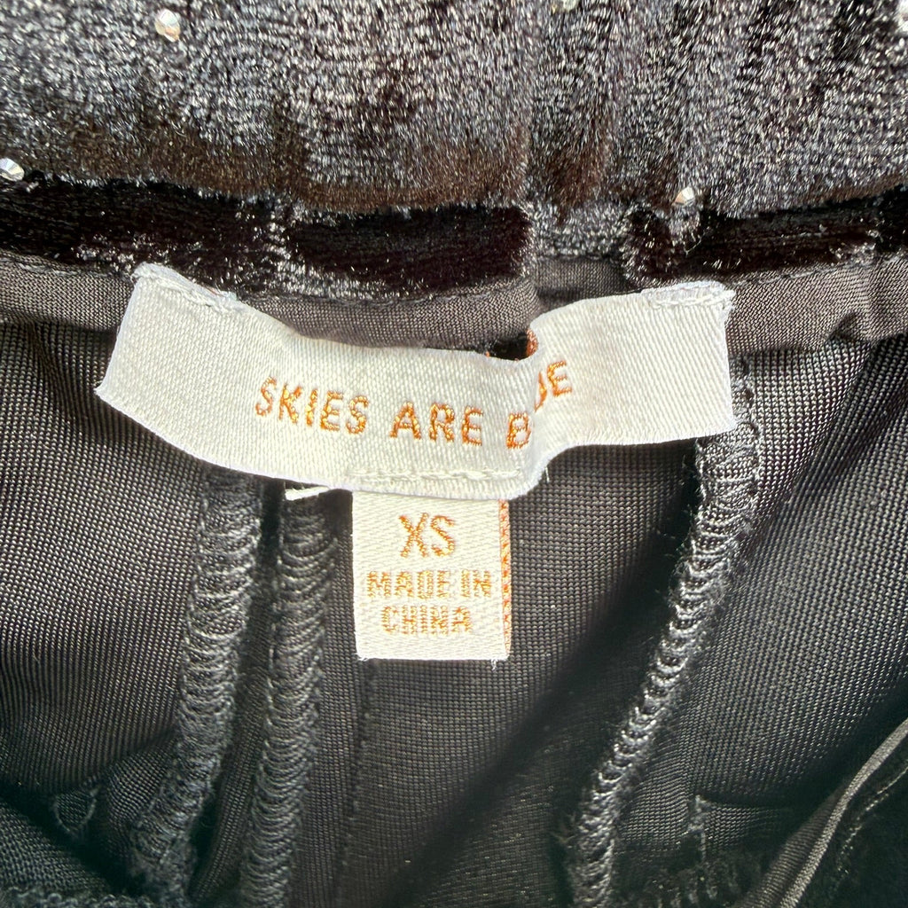 Skies Are Blue Black Velvet Rhinestone Suit