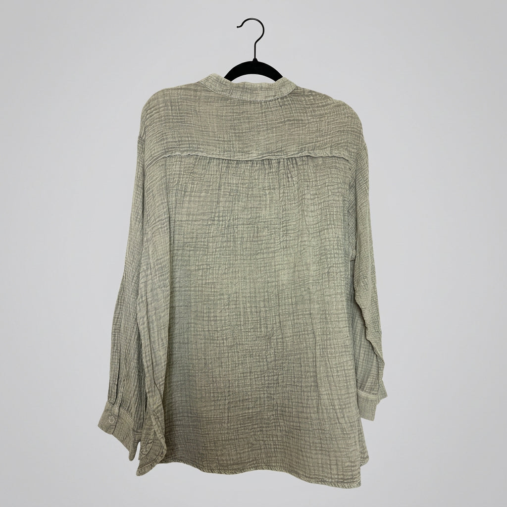 Elan Gauze Button Front Shirt Size XL