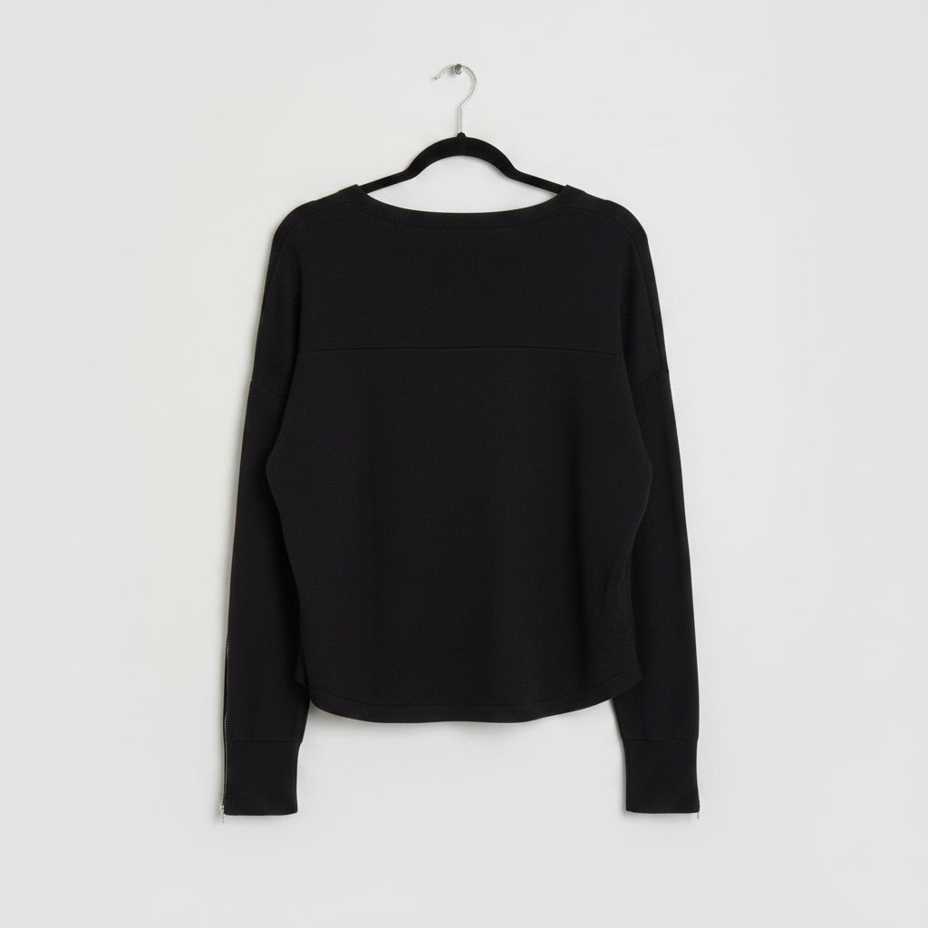 J. Society Zip Detail Cotton Sweater Size XL