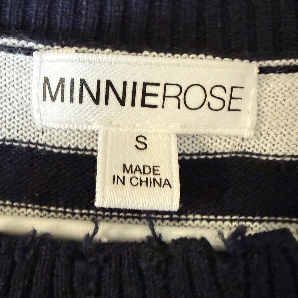 Minnie Rose Striped Cashmere Blend Tank Size Small