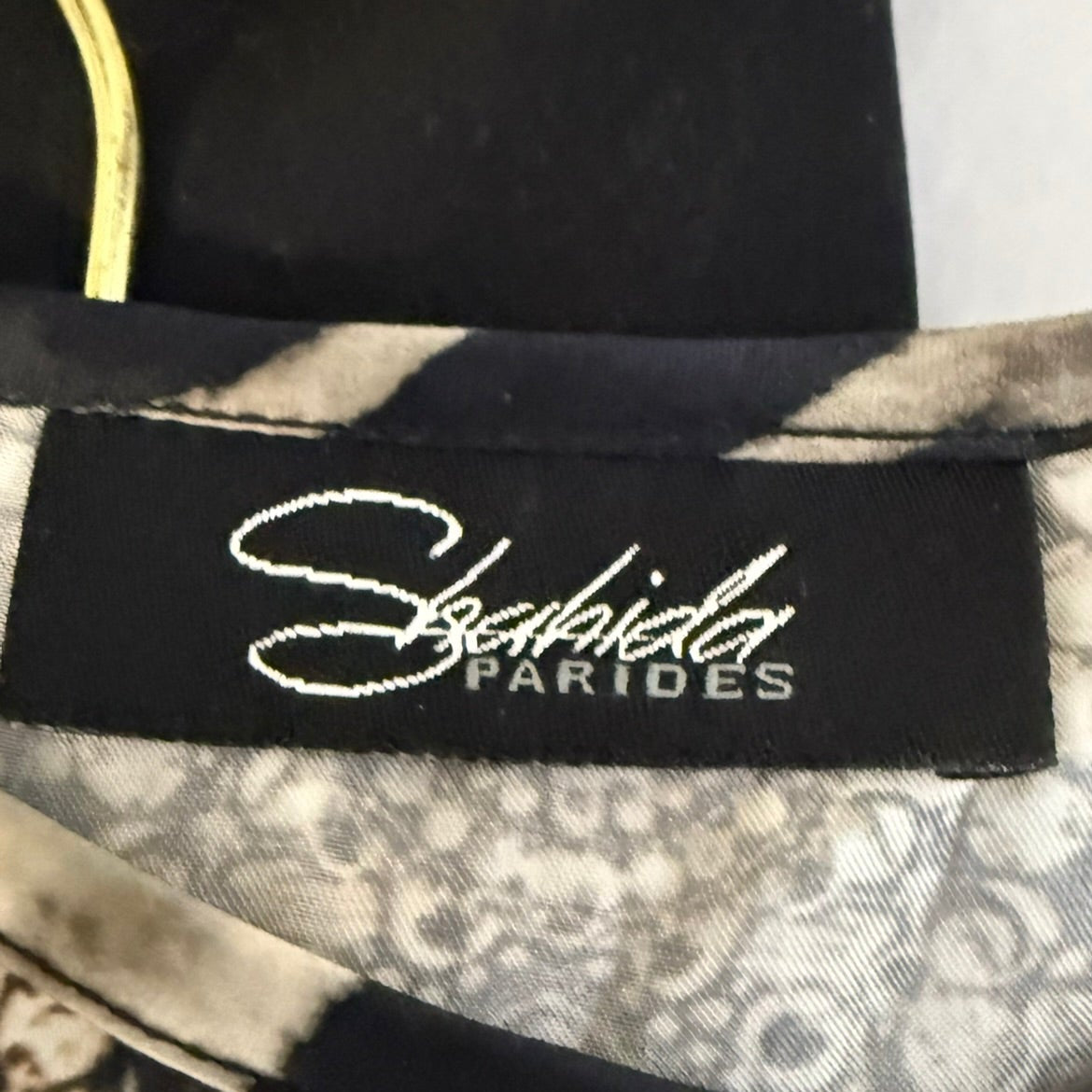 Shahida Parides Black High-Low Silk Top Size M
