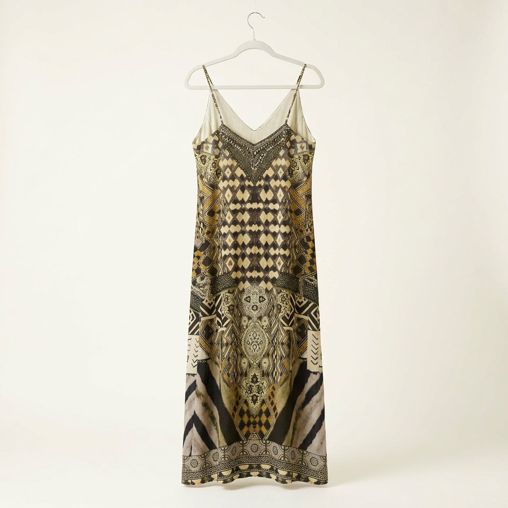 Camilla Printed Silk Slip Dress Size XS