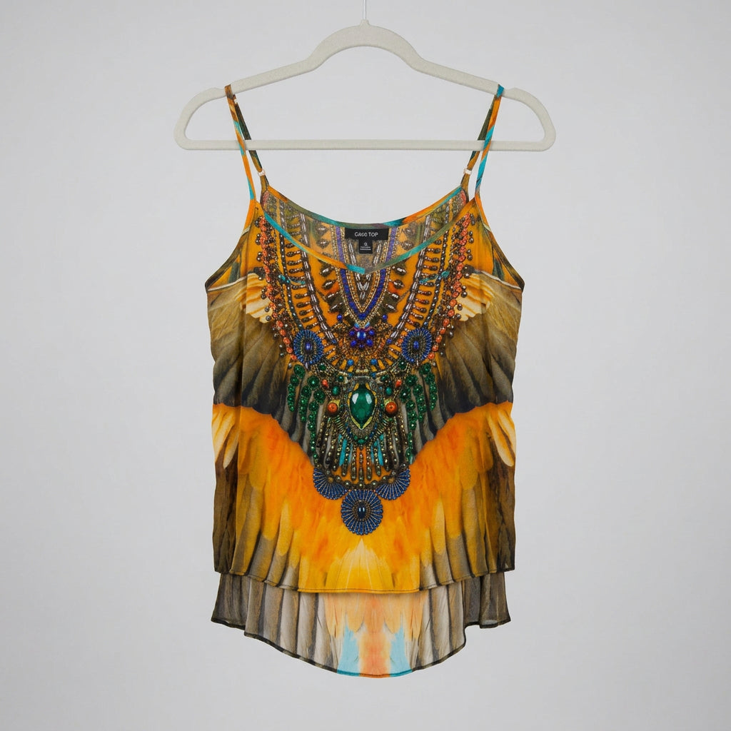 Shahida Parides Embellished Silk Cami Size M