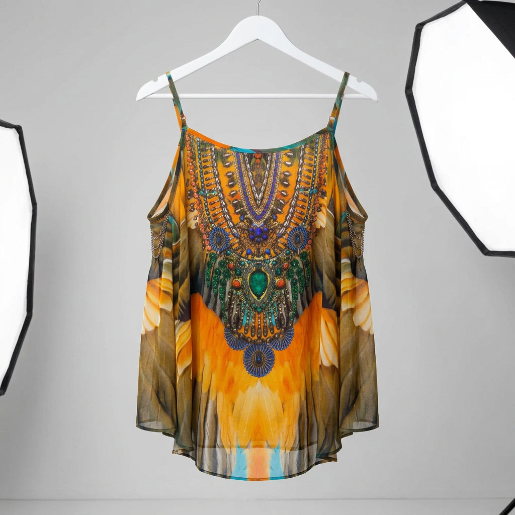Shahida Parides Embellished Silk Cami Size M