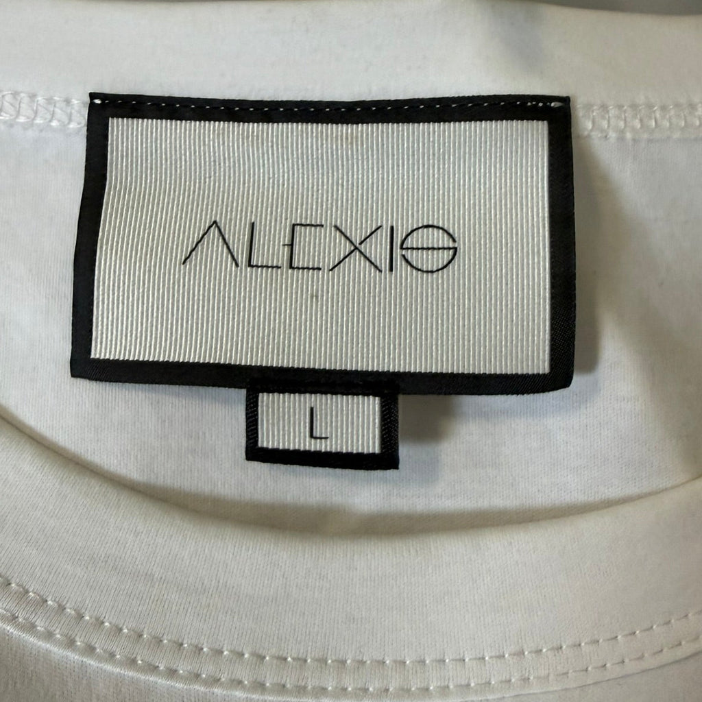 Alexis White Puff Sleeve Cotton Tee- Size L