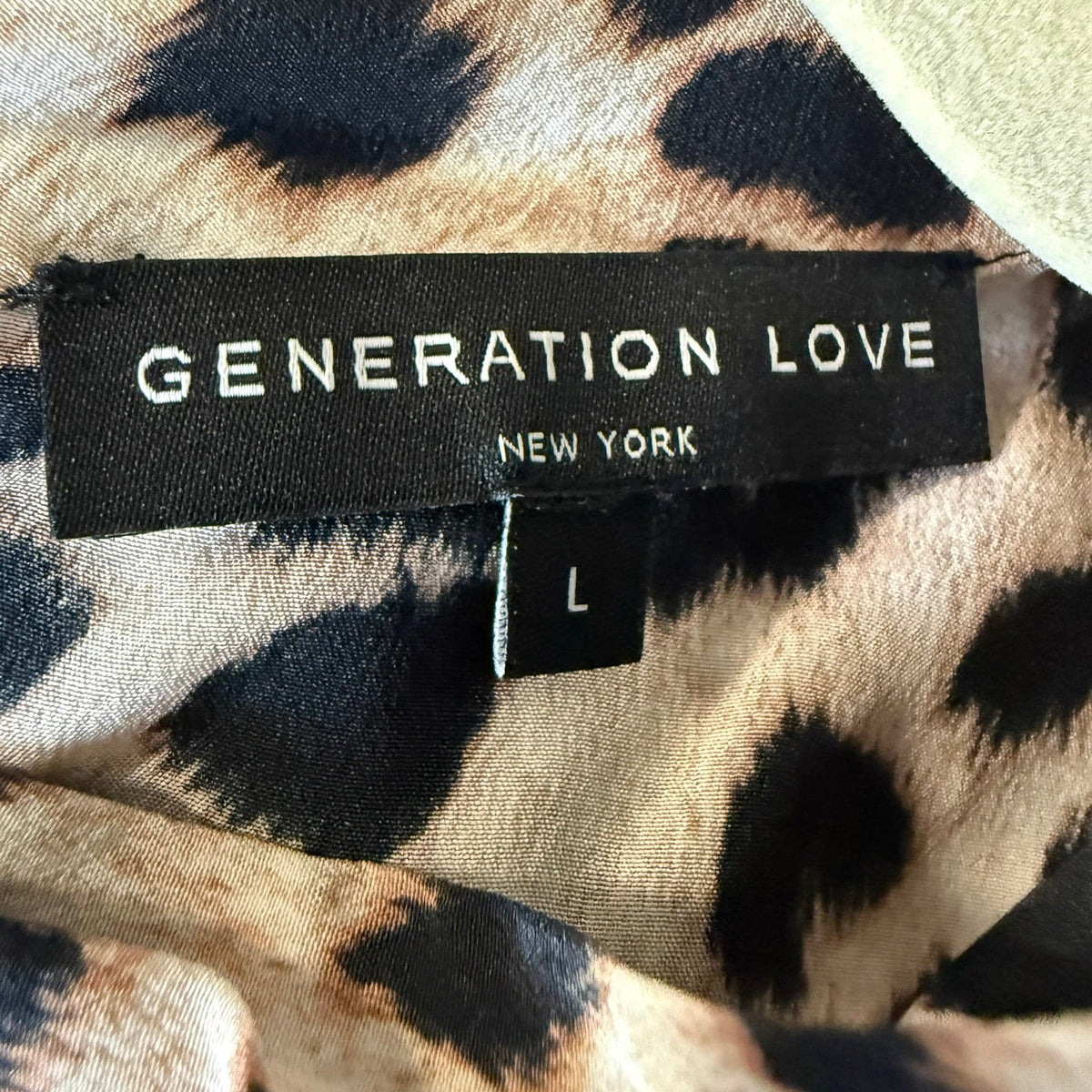 Generation Love Silk leopard Print Blouse Size L